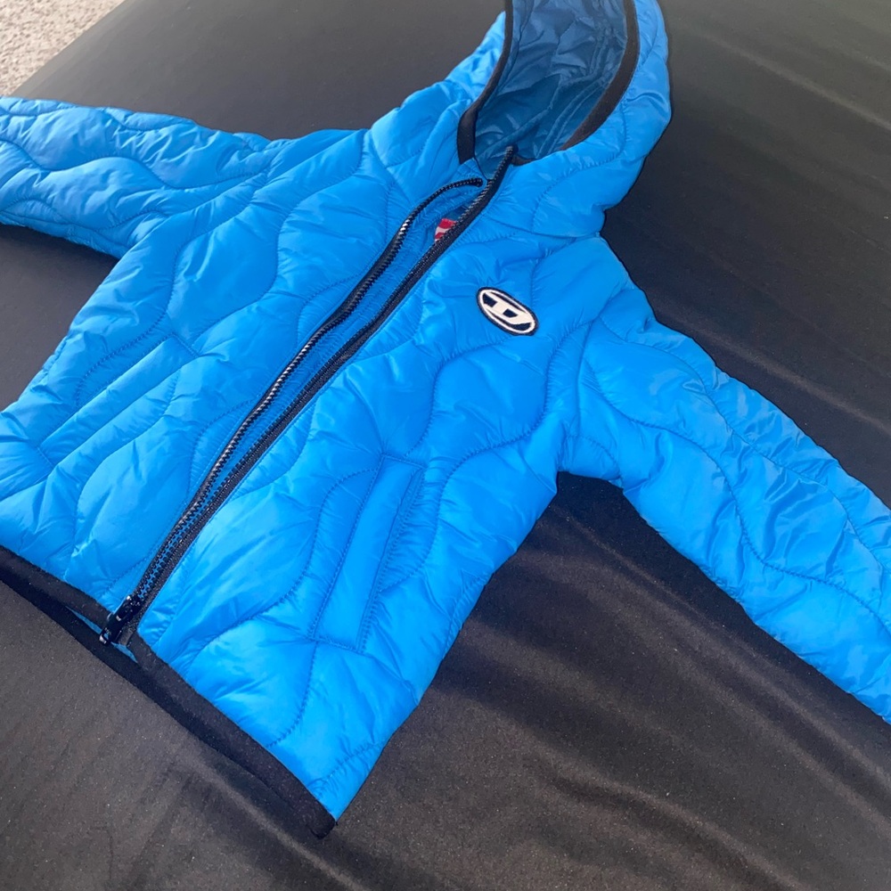 Diesel Blue Puffer Jacket Insulated Quilted Coat